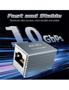 Acoplador RJ45 Hembra a Hembra ECJTU 2 Paquete 10Gbps 2