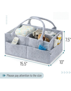 Organizador de Pañales Mr. Pen Grande Gris Portátil 2