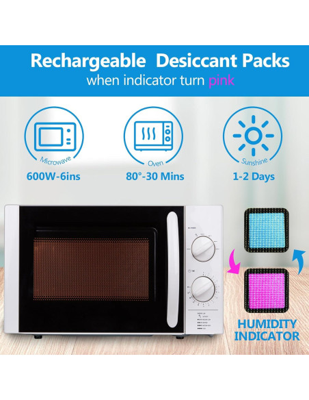 15 Bolsas Deshidratantes Recargables Gel de Sílice 12.7x8.9cm