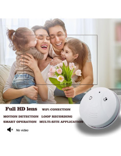 Cámara de Seguridad WiFi 1080P con Detector de Humo - Sin Audio 2