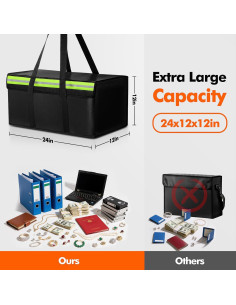 Bolsa de Documentos a Prueba de Fuego Amerbro 61x30.5cm Negra 2