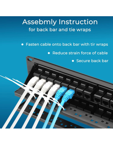 Panel de Parcheo Cat6 48 Puertos Rapink 10G UTP 19"