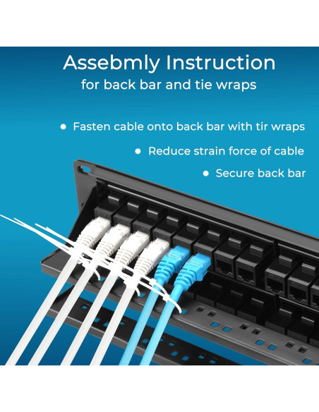 Panel de Parcheo Cat6 48 Puertos Rapink 10G UTP 19"