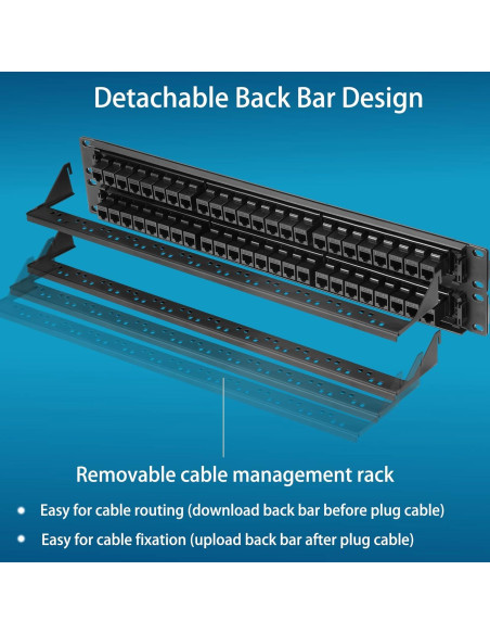 Panel de Parcheo Cat6 48 Puertos Rapink 10G UTP 19"