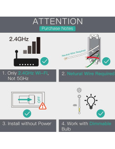 Interruptor Regulador de Luz Inteligente MoesGo WiFi Blanco 2