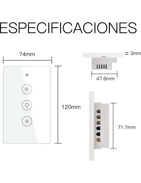 Interruptor Regulador de Luz Inteligente MoesGo WiFi Blanco
