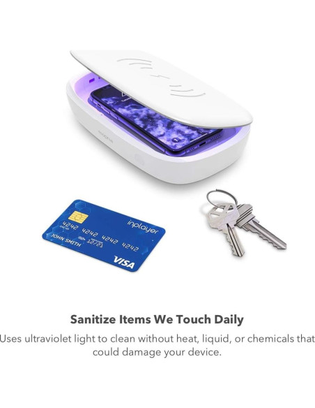 Desinfectante UV Mophie con Carga Inalámbrica - Blanco