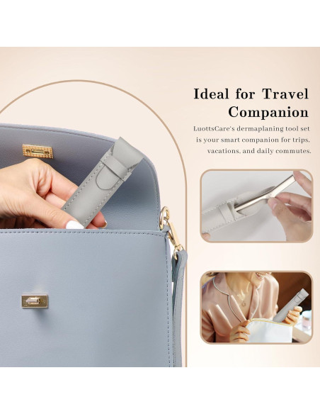 Rasuradora de Cejas LuottsCare con 10 Cuchillas y Funda