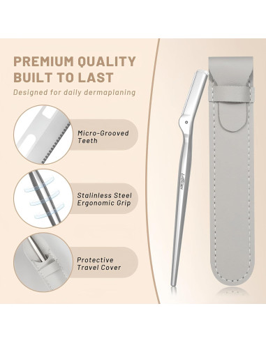 Rasuradora de Cejas LuottsCare con 10 Cuchillas y Funda