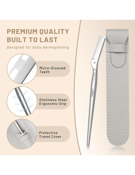 Rasuradora de Cejas LuottsCare con 10 Cuchillas y Funda