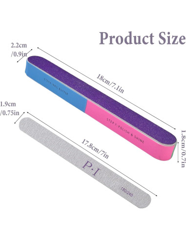 Conjunto de Archivos y Pulidores de Uñas IVICOO 7-en-1 180/240 Grano