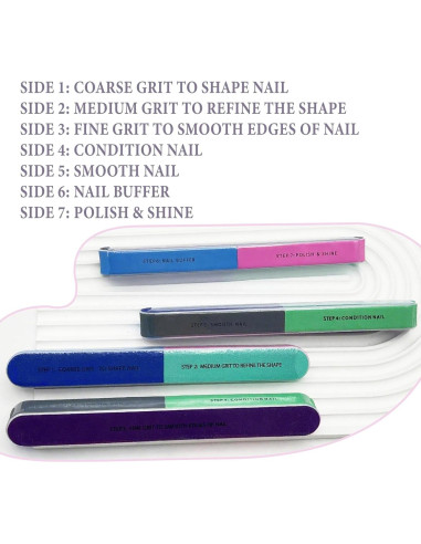 Conjunto de Archivos y Pulidores de Uñas IVICOO 7-en-1 180/240 Grano
