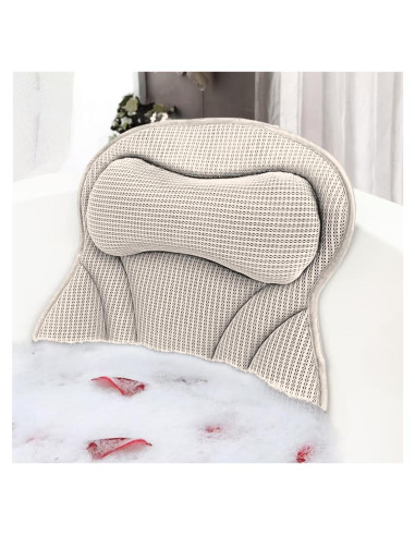 Almohada de Baño Ergonomica Velarionna Gris con Ventosas