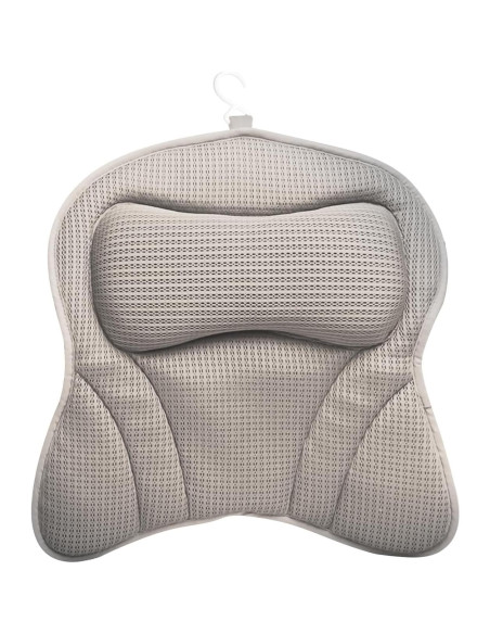 Almohada de Baño Ergonomica Velarionna Gris con Ventosas