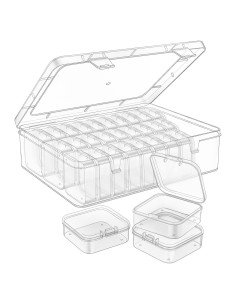 Caja Organizadora de Perlas Mathtoxyz 31 Compartimentos Transparente