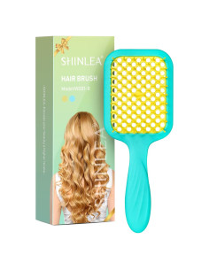 Cepillo Desenredante para Cabello Rizado SHINLEA Amarillo Azul