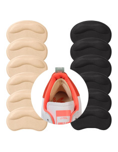 6 Pares Almohadillas Talón GQTJP Negro Beige Antideslizantes