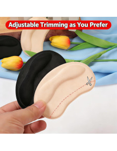 6 Pares Almohadillas Talón GQTJP Negro Beige Antideslizantes 2