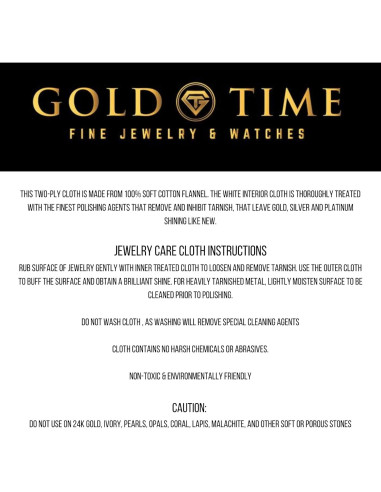 Paño de Limpieza de Joyería Gold GT Time - Algodón Natural