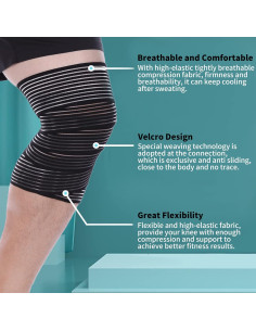 Vendaje de Compresión EULANT para Rodilla 180cm Negro 2