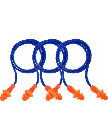 20 Pares de Tapones para Oídos Bememo de Silicona con Cuerda