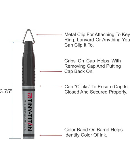 Marcadores Permanentes Mini Tiny-Titan - 6 Colores Caribeños
