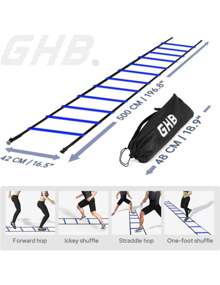 Escalera de Agilidad GHB Pro 2 Paquete 12 Peldaños 6.1m