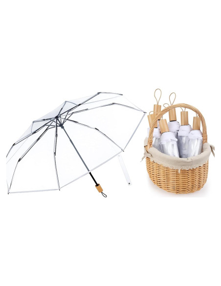 Paraguas Plegable Automático Sanwuta Transparente 2 Unidades