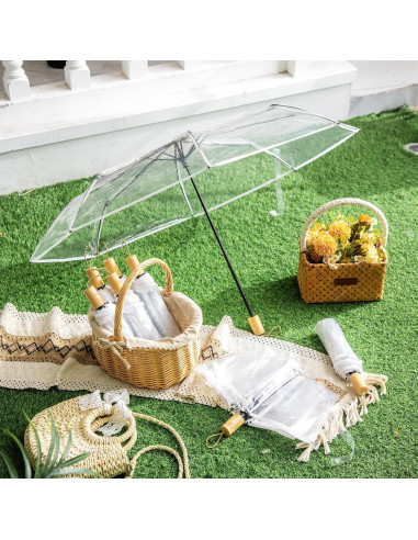 Paraguas Plegable Automático Sanwuta Transparente 2 Unidades