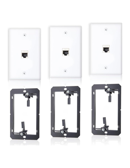 Placa de Pared FANYINTY CAT7 Ethernet 3 Paquetes 1 Puerto RJ45