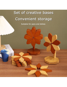 Juego de 5 Trivetes de Madera Fuijeuj en Forma de Molinete 2