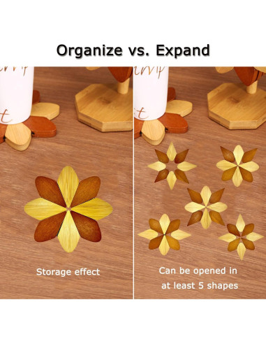 Juego de 5 Trivetes de Madera Fuijeuj en Forma de Molinete