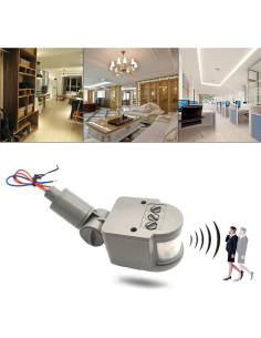 Detector de Movimiento PIR HANNAHONG 12m Impermeable para Exteriores 2