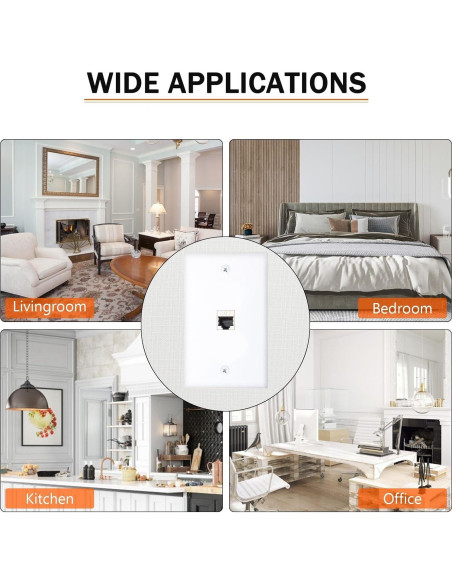 Placa de Pared FANYINTY CAT7 Ethernet 3 Paquetes 1 Puerto RJ45