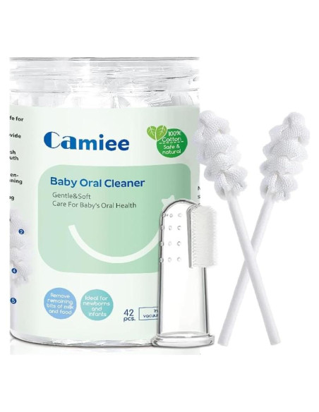 42 Piezas Limpiador Oral para Bebés Camiee - Cepillo Desechable