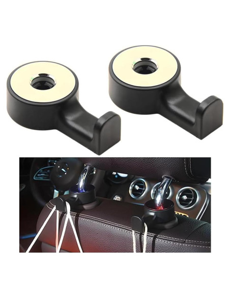 Gancho Oculto para Reposacabezas HZEL - 2 Piezas Plata