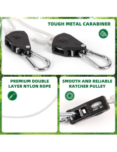 Cuerda de Ropa Retráctil Hetjosee 5m con Poleas y Mosquetón 2