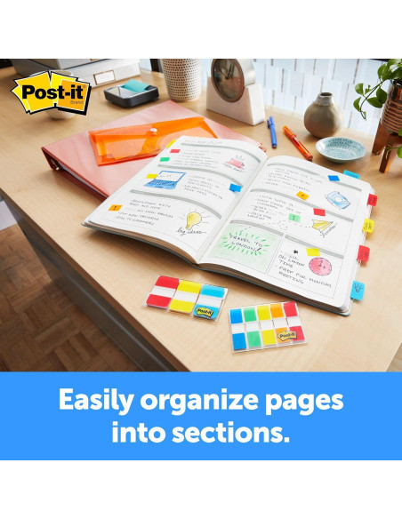 Pestañas Post-it 686-VAD2, Colores Primarios, 114 Pestañas