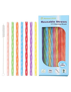 Popotes Reutilizables Honest ECO 19cm Asortidos 26 Piezas