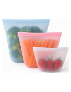 Set de 3 Bolsas de Almacenamiento de Silicona Genérico 502ml