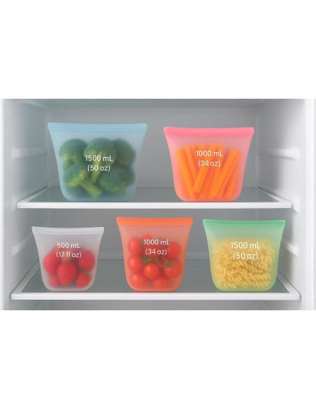 Set de 3 Bolsas de Almacenamiento de Silicona Genérico 502ml