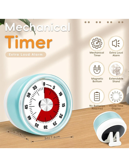 Temporizador de Cocina Mecánico Accoglie Azul 0-60 Minutos