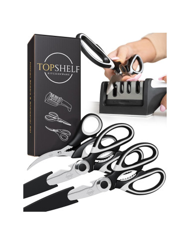 Set de Tijeras de Cocina TopShelf Kitchenware - 4 Piezas de Acero Inoxidable