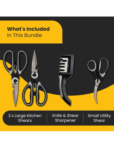 Set de Tijeras de Cocina TopShelf Kitchenware - 4 Piezas de Acero Inoxidable