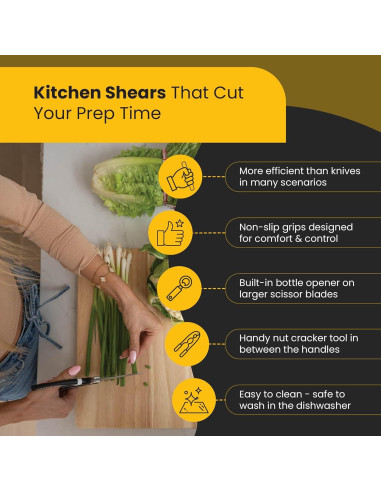 Set de Tijeras de Cocina TopShelf Kitchenware - 4 Piezas de Acero Inoxidable