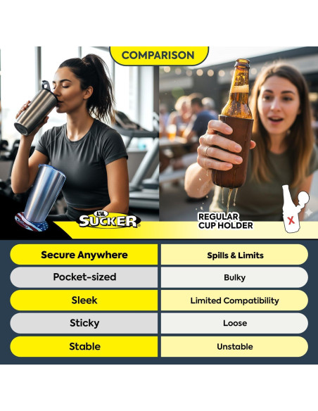 Soporte de Ventosa L'il Sucker OG - Paquete de 4 para Bebidas