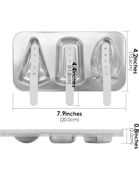 Molde de Paletas de Acero Inoxidable Adorila 150 ml Reutilizable
