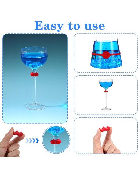 24 Marcadores de Bebidas Classicseali de Silicona Multicolor