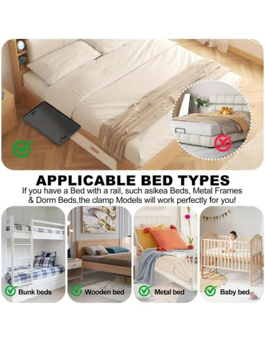 Estante de Cama RealExist Negro 43.2x29.5cm Soporta 15.9kg