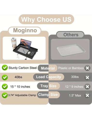 Estante de Cama RealExist Negro 43.2x29.5cm Soporta 15.9kg